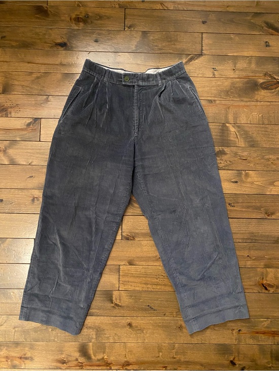 Elfino Other - Men's high waist Corduroy Pants in Navy